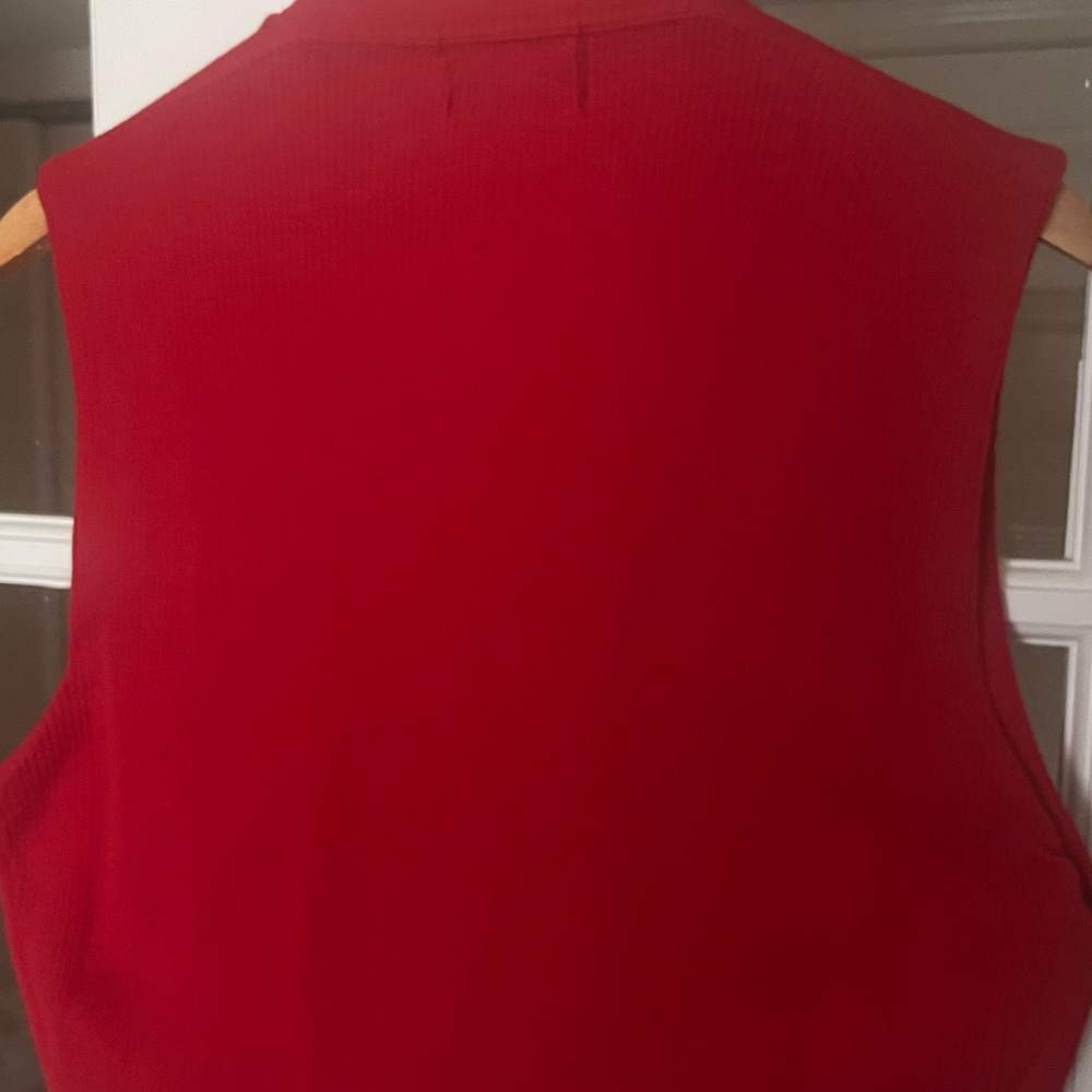Vintage Puritans Womens Vest 100% Virgin Wool Red - Picture 8 of 8